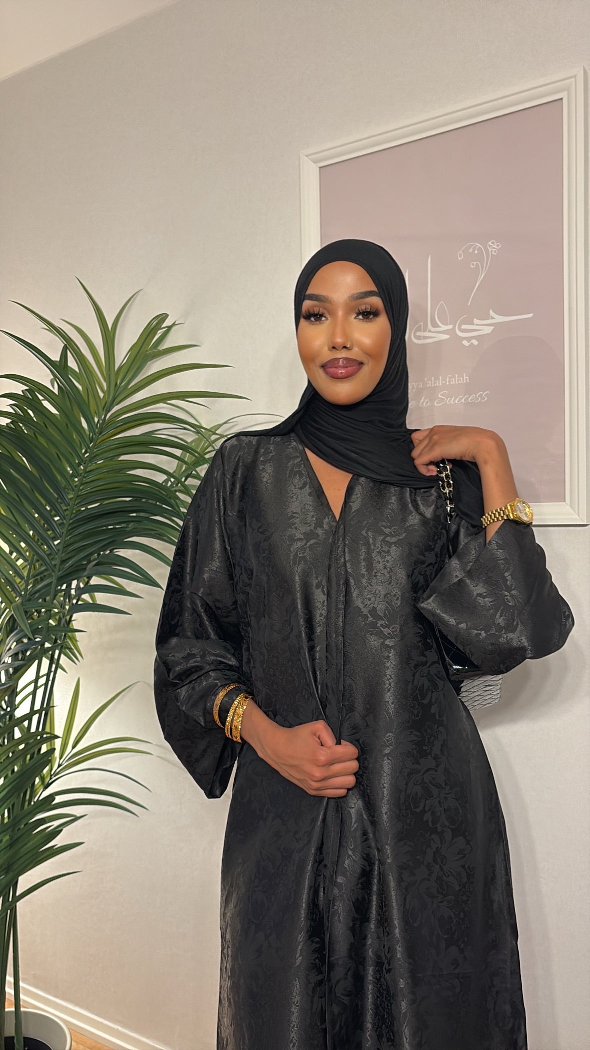 Sundus Floral Jacquard Abaya
