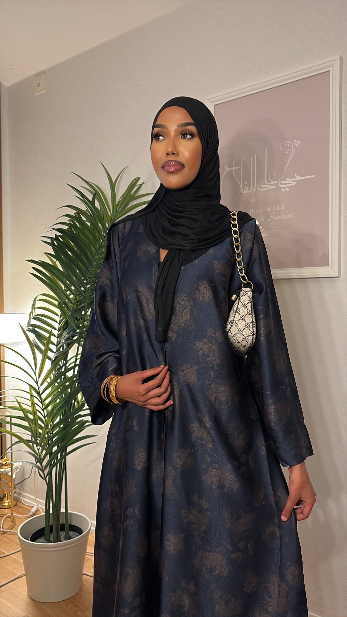 Sundus Floral Jacquard Abaya
